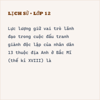Trắc nghiệm Lịch Sử Bài 14 (có đáp án): Ôn tập lịch sử thế giới cận đại (phần 2)