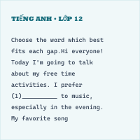 Đề cương ôn tập giữa kì 1 Tiếng Anh 7 iLearn Smart World có đáp án - Part 2. Reading