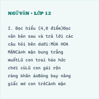 Bộ đề kiểm tra giữa học kì 1 Văn 10 cấu trúc mới có đáp án - Đề 16