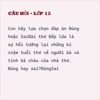 Tự luận Bếp lửa có đáp án