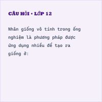 Hỏi Trắc nghiệm Ứng dụng di truyền (đề 1) có đáp án