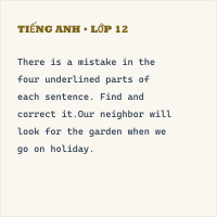 Đề thi giữa kì 1 Tiếng Anh 9 có đáp án (Đề 4)
