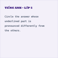 Đề thi cuối kì 1 tiếng Anh lớp 5 i-Learn Smart Start có đáp án (đề 5)