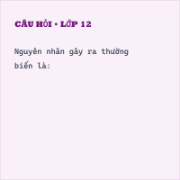 Hỏi Trắc nghiệm Thường biến có đáp án