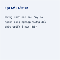 Đề kiểm tra 15 phút Địa Lí 7 Học kì 2 có đáp án (Lần 1 - Đề 4)