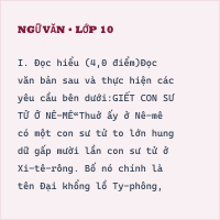 Bộ đề kiểm tra giữa học kì Ngữ Văn lớp 10 cấu trúc mới có đáp án - Đề 14