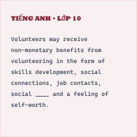 Tiếng Anh lớp 10 Unit 4: For a better community - Vocabulary and Grammar - có đáp án