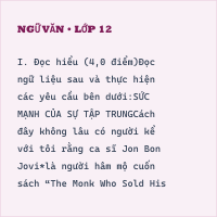 Bộ đề thi cuối kỳ 2 Văn 10 cấu trúc mới có đáp án - Đề 6