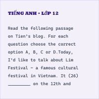Bộ đề thi cuối kì 1 Tiếng Anh 7 Right - on có đáp án - Đề 1