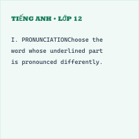 Bộ đề thi cuối kì 1 Tiếng Anh 7 có đáp án - Đề 4