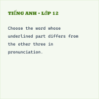 Trắc nghiệm Tiếng Anh 10 Unit 5: Gender Equality-Phonetics- iLearn Smart World có đáp án