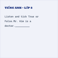 Đề thi giữa kì 1 Tiếng Anh lớp 8 có đáp án (Đề 3)