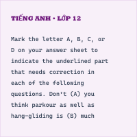 Đề thi giữa kì 1 Tiếng Anh 11 có đáp án- Đề 1