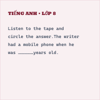 Đề thi giữa kì 1 Tiếng Anh lớp 8 có đáp án (Đề 4)