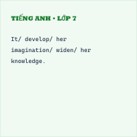 Tiếng Anh lớp 7 Unit 1: What do you like to do - Writing - có đáp án