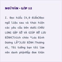 Bộ đề thi cuối kì 1 Văn 10 cấu trúc mới có đáp án - Đề 10