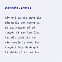 Trắc nghiệm Dấu ngoặc đơn có đáp án