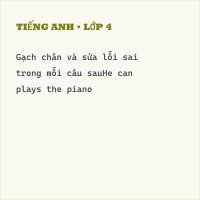 Đề thi Tiếng Anh lớp 4 Giữa học kì 1 có đáp án (Đề 5)