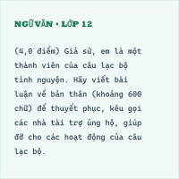 Bộ đề thi cuối kỳ 2 Văn 10 cấu trúc mới có đáp án - Đề 3