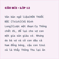 (Ngữ liệu ngoài sgk) Chén thuốc độc