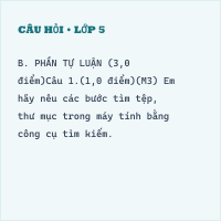 Đề thi giữa học kì 1 môn Tin học lớp 5 có đáp án (Đề 2)