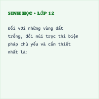 Trắc nghiệm Sinh Học 9 BẢO VỆ MÔI TRƯỜNG Bài 59: Khôi phục môi trường và giữ gìn thiên nhiên hoang dã