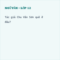 Trắc nghiệm Vài nét về tác giả Chu Văn Sơn có đáp án