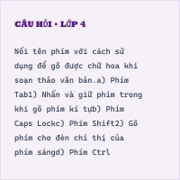 Bộ đề thi giữa kì 2 Tin học lớp 4 có đáp án ( Đề 3 ) - Thumbnail