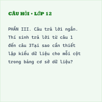 Tự luận Tin học 11 Bài 2: Tạo bảng trong cơ sở dữ liệu có đáp án