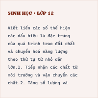 Bài tập tổng ôn Sinh học - Khái quát về trao đổi chất và chuyển hoá năng lượng ở sinh vật có đáp án